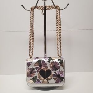 Kate Spade Small Nicola Floral Twistlock Wallflower Leather Purse RARE